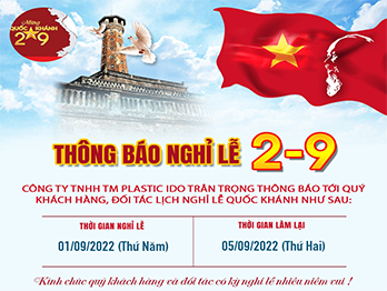 PLASTIC IDO | THÔNG BÁO LỊCH NGHỈ LỄ QUỐC KHÁNH 2/9